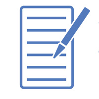 a blue piece of paper and a blue pen